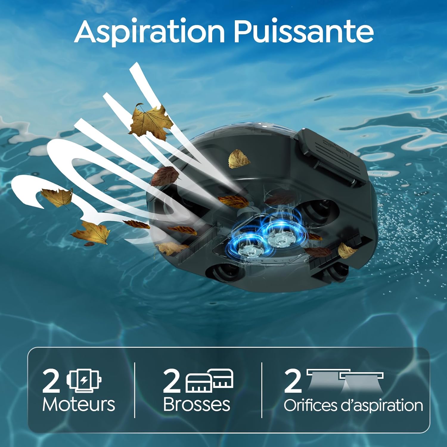 TALOSBO - S2 Série - Robot piscine double filtration, 90min autonomie, stationnement auto - 2026 TALOSBO S2
