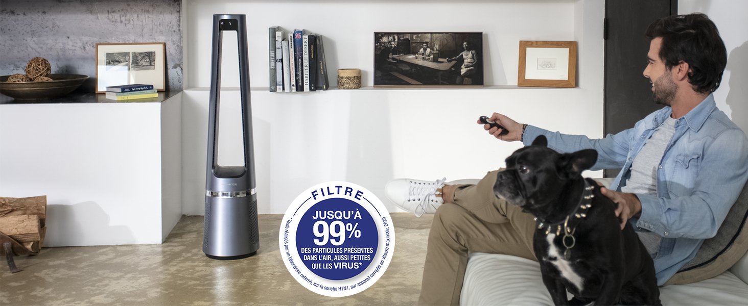 Filtre jusqu'à 99% des particules présentes dans l'air, aussi petites que les virus*