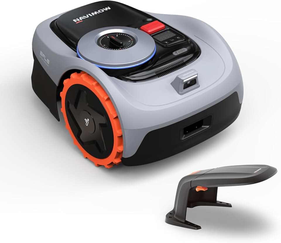 Segway Navimow i105E et Garage S, Robot Tondeuse sans Fil périphérique, rec. 500 m², Max. 600 m², RTK+Vision Tondeuse Robot Gazon, IA cartographie Automatique, Limite virtuelle, Gestion multizone