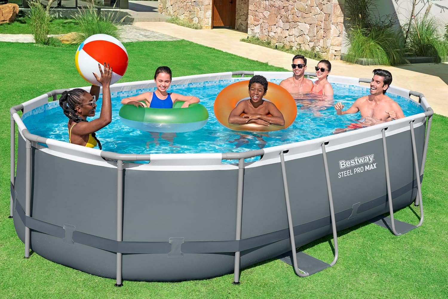 Bestway - Steel Pro Max - 488x305x107 cm - Piscine hors sol gris