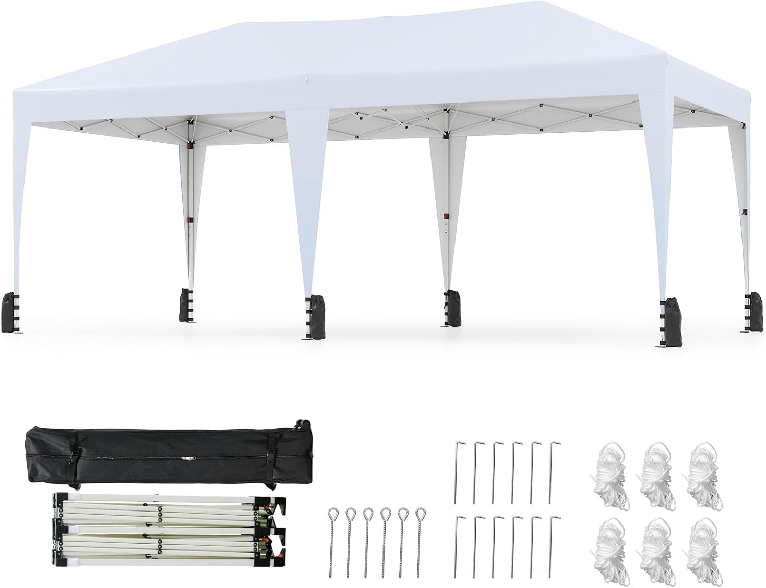 GOPLUS - Tonnelle pliante 3x6m - waterproof, protection UV, sac roulette
