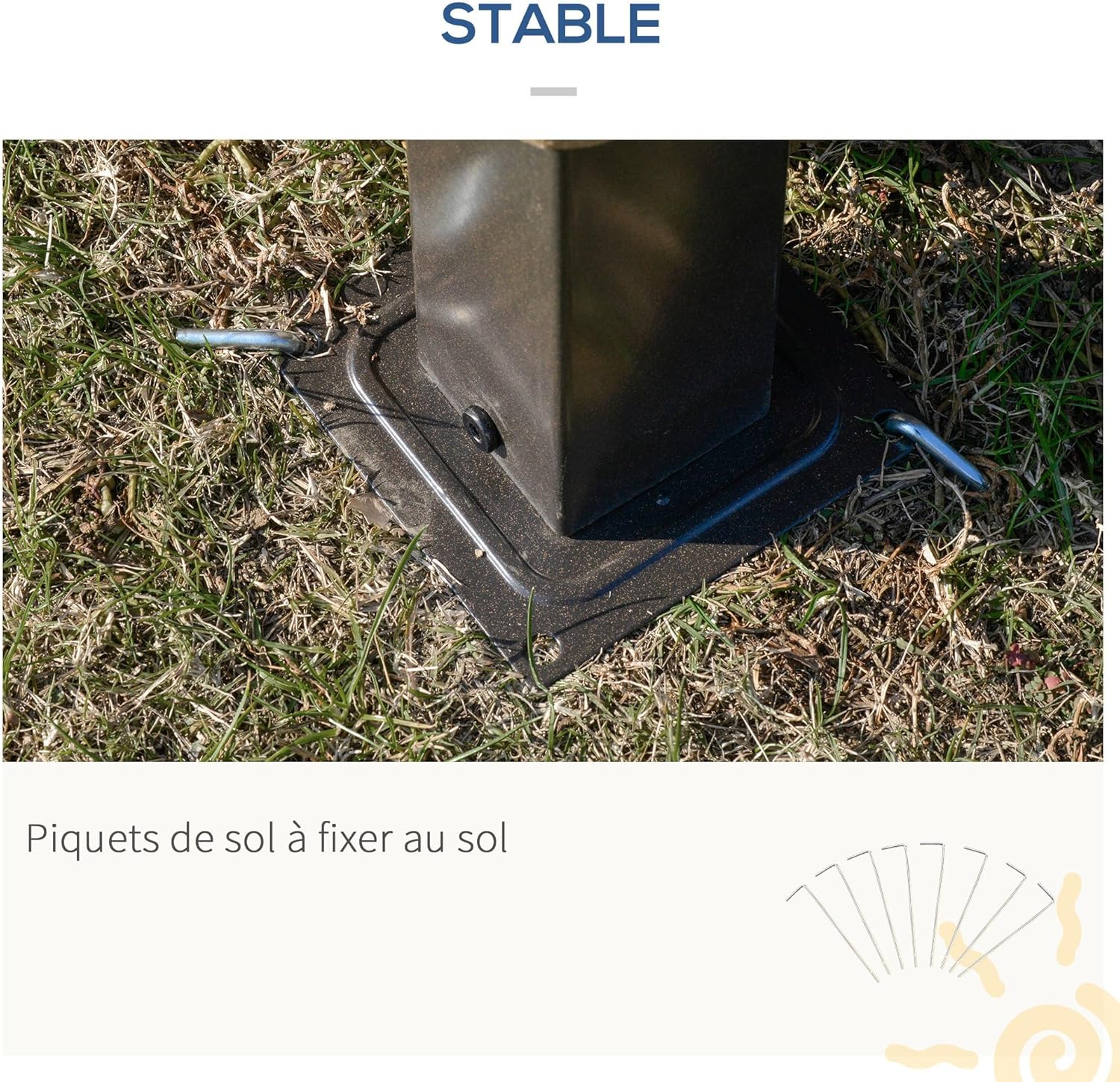 Outsunny - pavillon jardin aluminium 3x3m toit polycarbonate UV60+