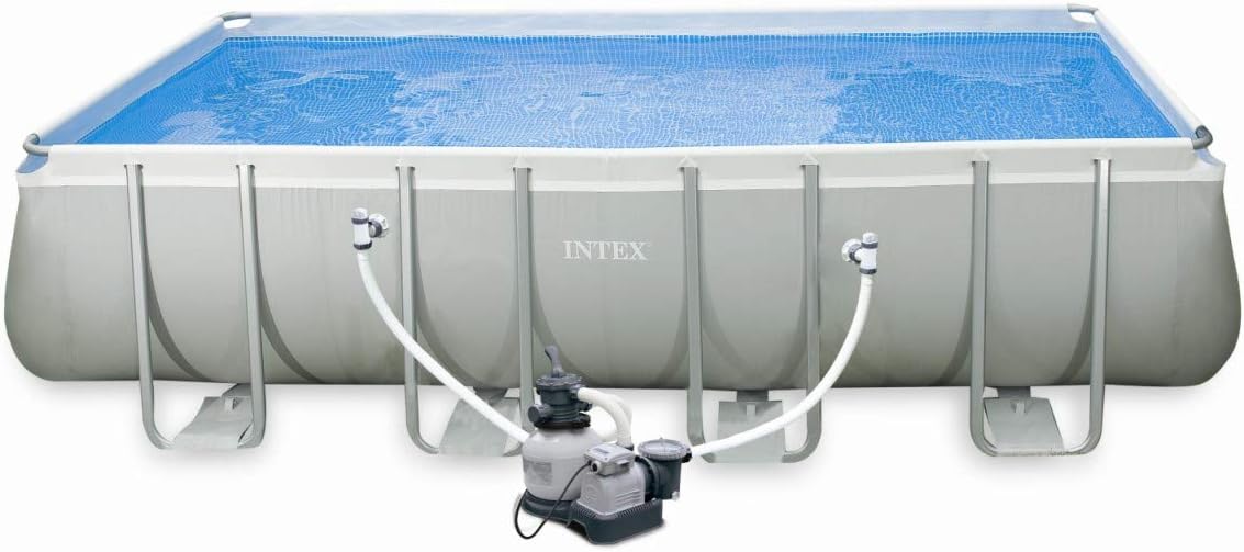 Intex Piscine Tubulaire Ultra démontable avec Station de filtrage et Accessoires 549x274 Carrée Gris ULTRA XTRTM RECTANGULAR POOL SET