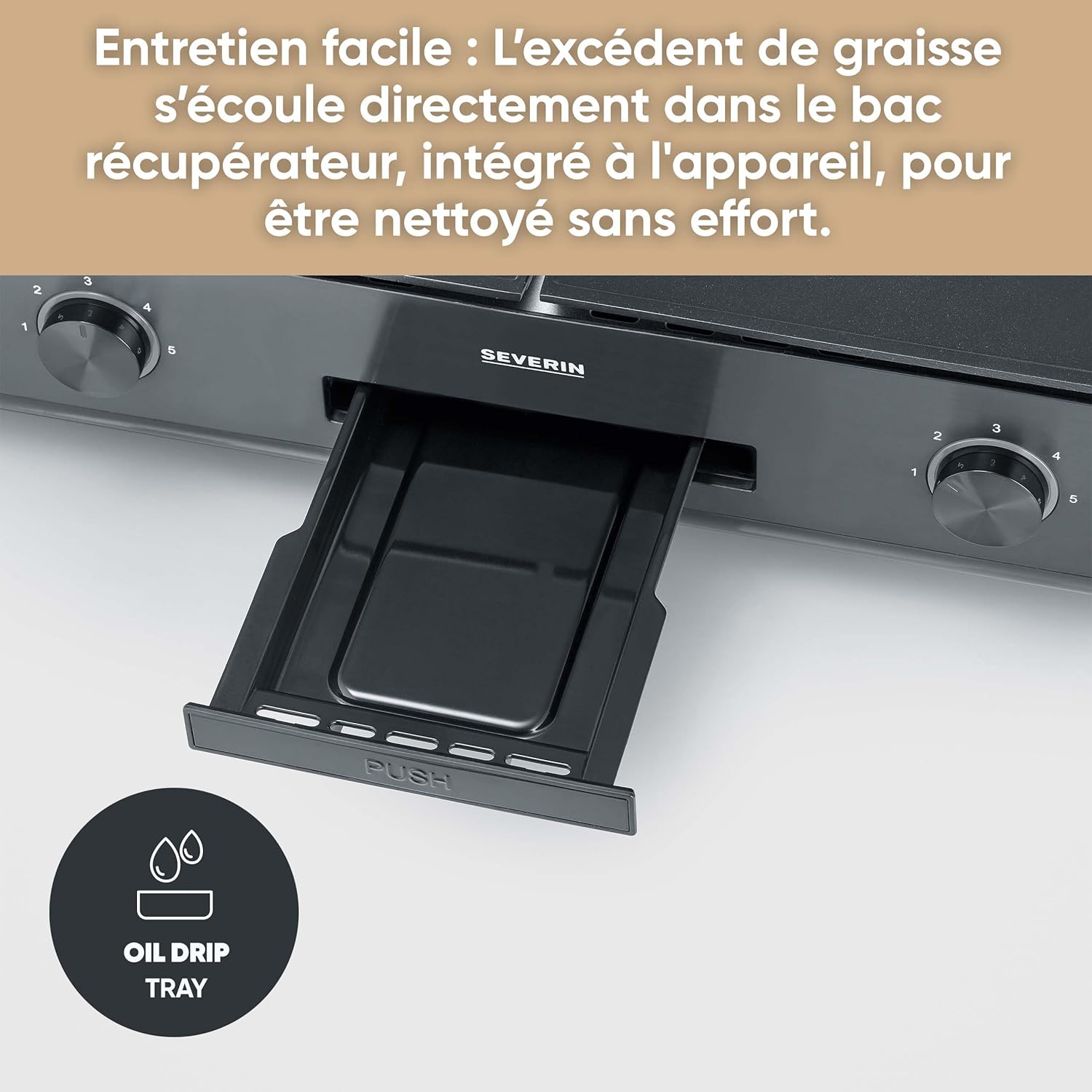SEVERIN - plancha électrique réglable 240°C, 2200W, surface céramique, PG 8569