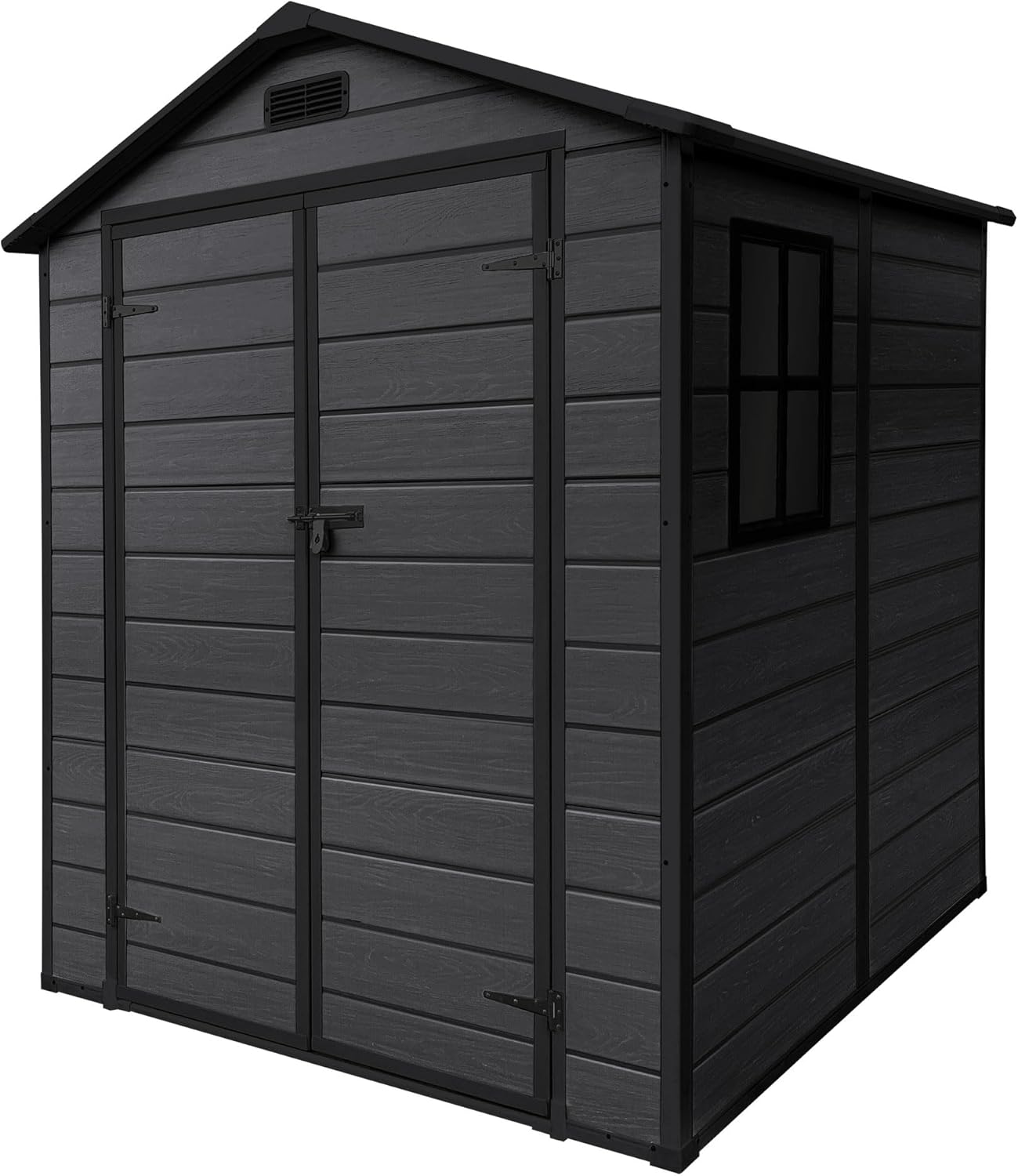 ECD Germany - Abri de jardin résine 151x182x220 cm double porte, 5m³, fenêtre, ventilation