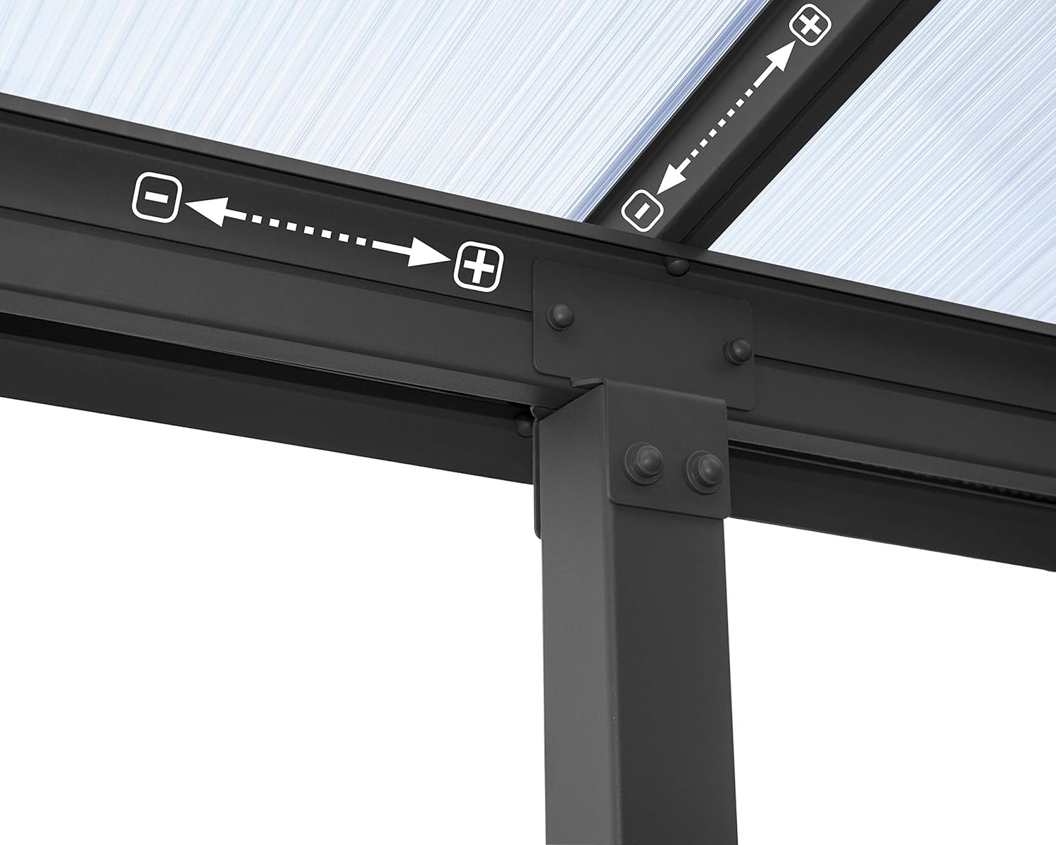 Canopia by Palram - Olympia - 16.4m² - aluminium & polycarbonate, terrasse, gris