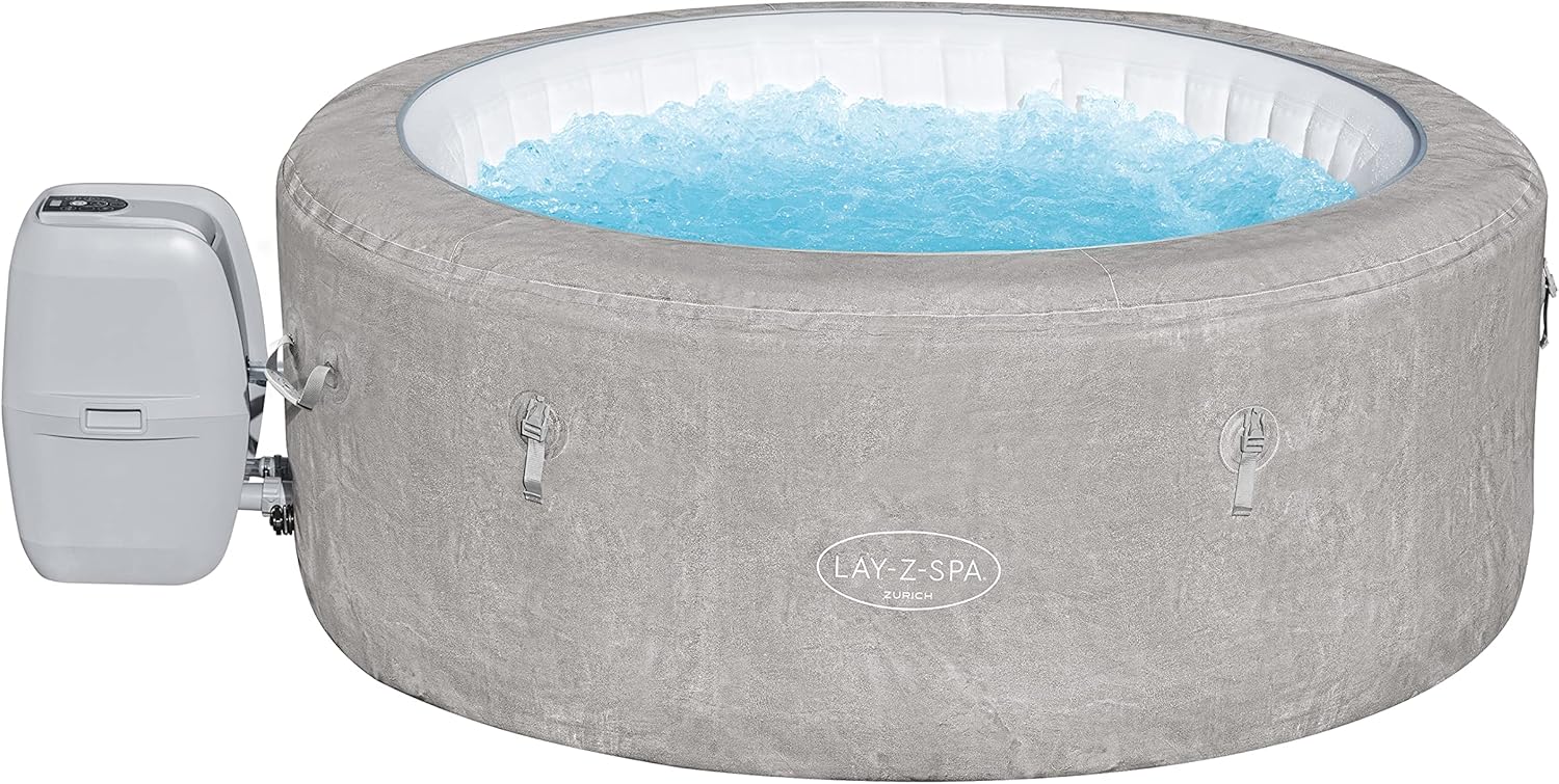 Bestway - Lay-Z-Spa Zurich EnergySense - 180x66 cm - 2-4 pers., 120 AirJet, couverture isolante, filtration cartouche