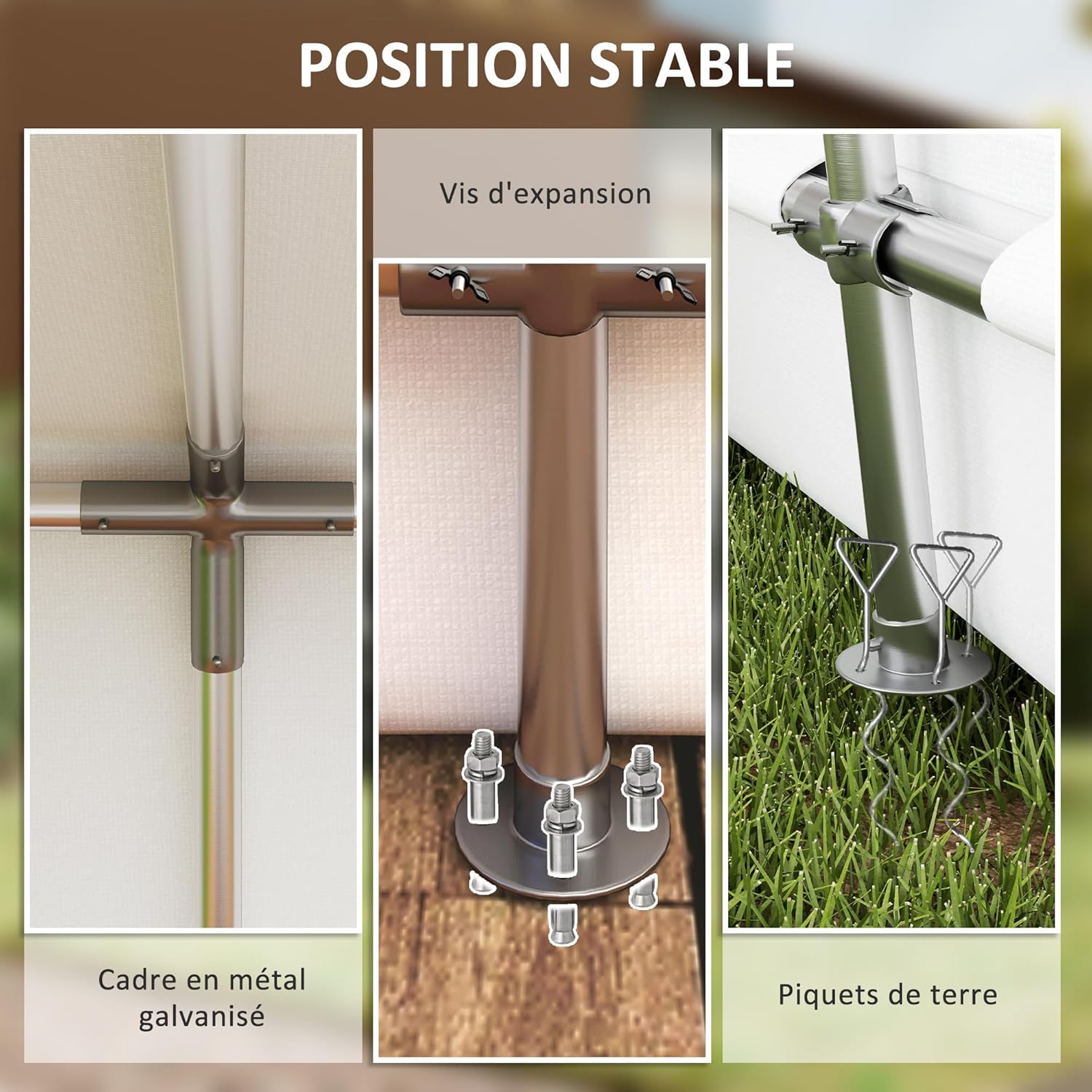 Outsunny - Abri de jardin extérieur - 3x4,5x2,5m - porte zippée, étanche et anti-UV