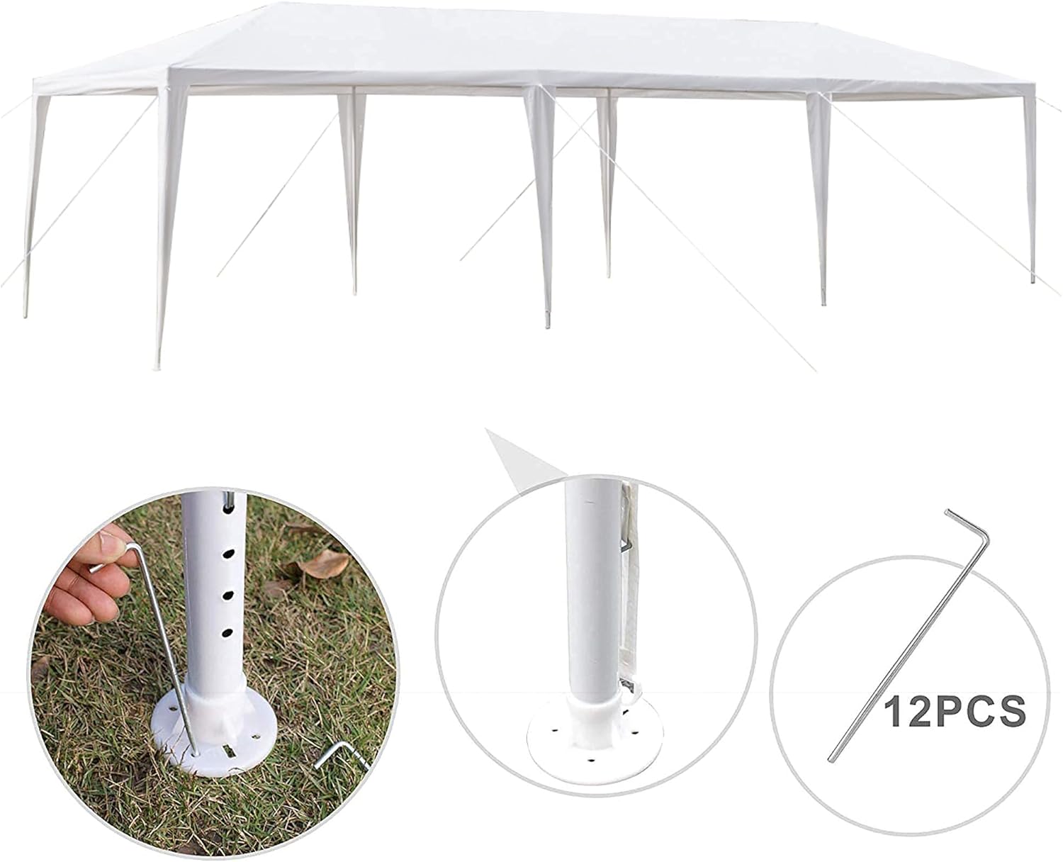 Alightup - tonnelle pliante série PE - 3x9m - imperméable, 8 parois, anti-UV, bâche épaisse