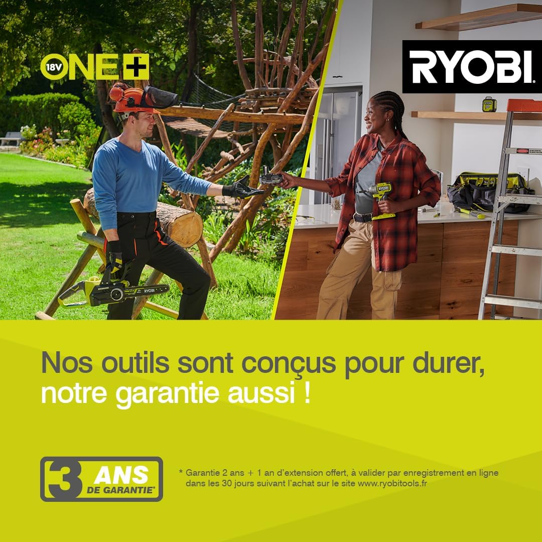 RYOBI - pistolet haute pression 18V One+ - 22 bar - léger, réservoir intégré, sans batterie - RY18PW22A-0