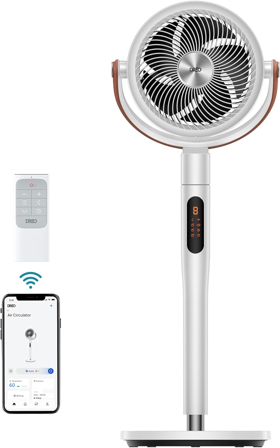 DREO - PolyFan 513S - 110cm - silencieux, 30m portée, 8 vitesses