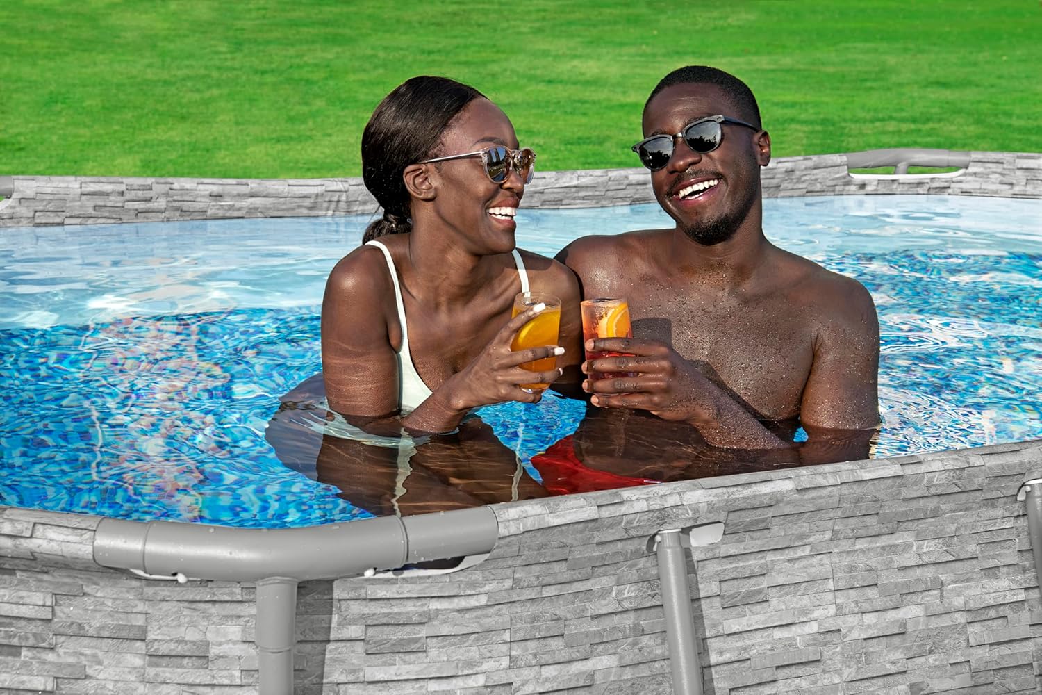 Bestway Steel Pro Max Splashview Kit Piscine Hors Sol - 427 cm x 250 cm x 100 cm - Gris