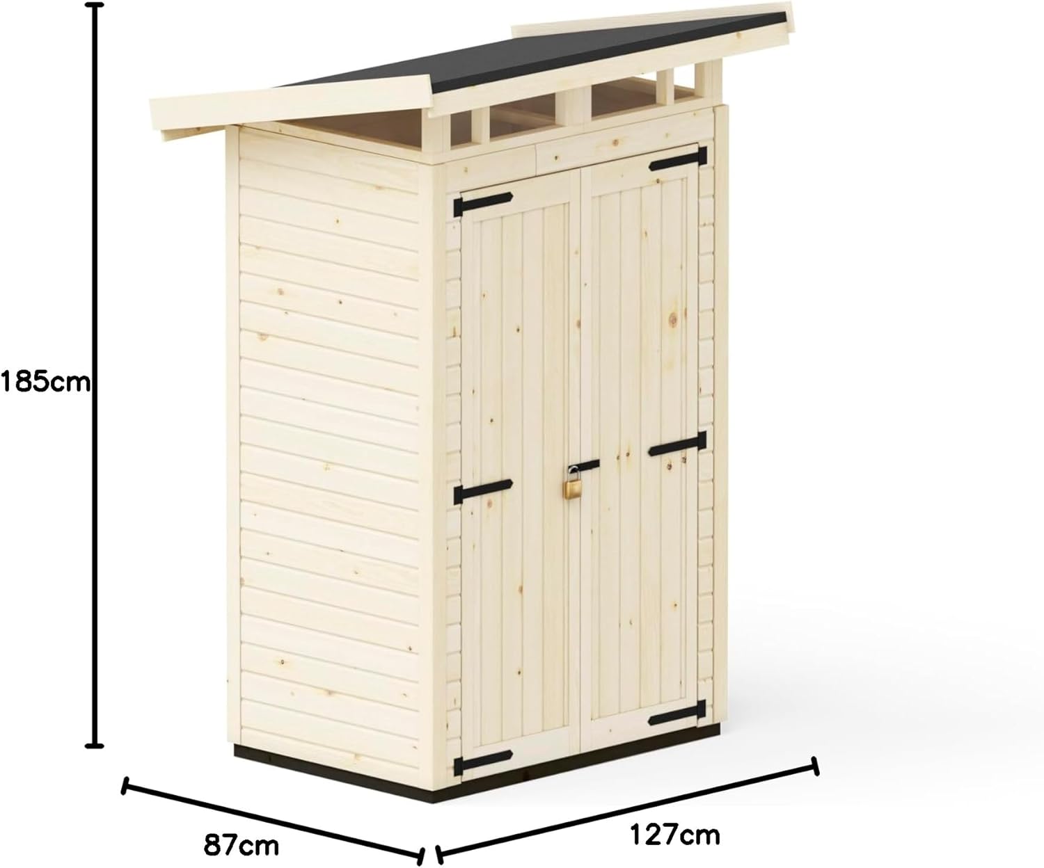 Upyard - Strongbox S - 127x87 cm - abri jardin bois toit plastique