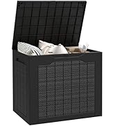 Outsunny Coffre de rangement extérieur 93L avec poignées encastrées, malle de rangement extérieur...