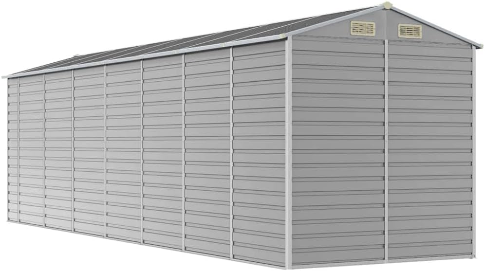 vidaXL Abri de Jardin Gris Clair 191 x 640 x 198 cm en Acier galvanisé