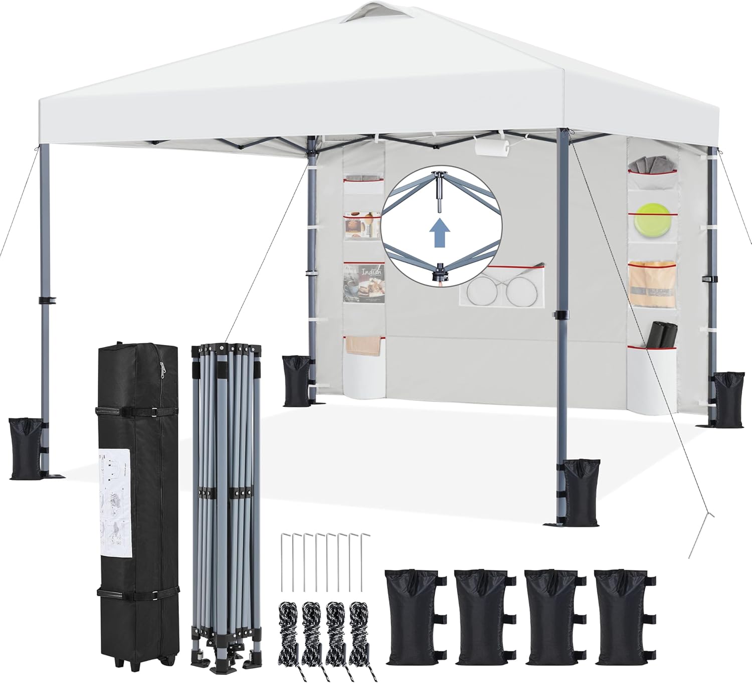 Yaheetech - tonnelle pop-up, pliable, latérales, réglable, imperméable, anti-UV - pour jardin terrasse camping