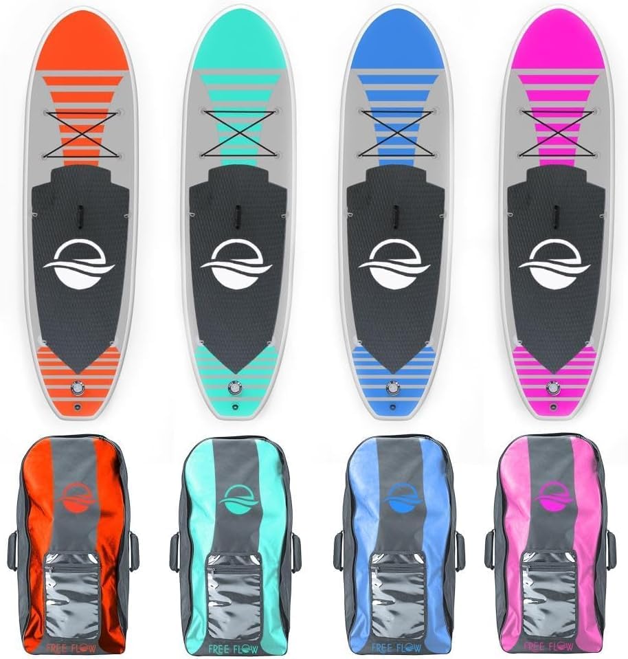 SereneLife Stand Up Paddle Gonflable Adulte 6” – Planche de Paddle avec Accessoires Sup, Sac de Transport, Pont Antidérapant, pour Mer, Lac, Rivière