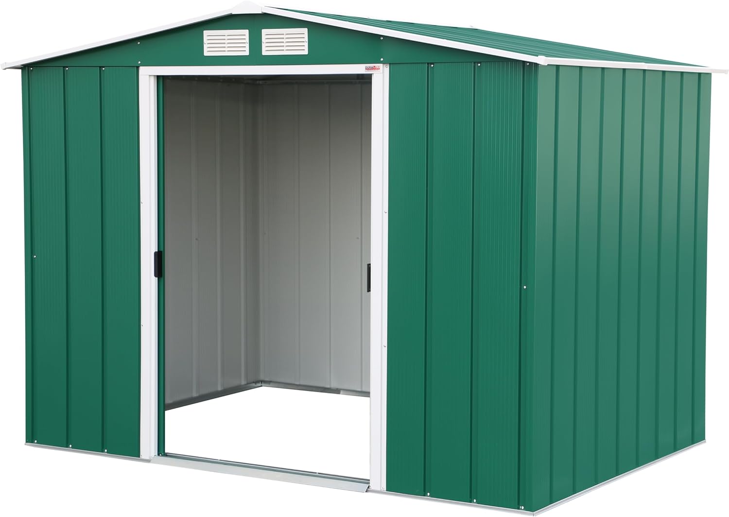 Duramax Abri de Jardin en Métal, Vert, 4.37 m², Abri de Stockage d'Outils, Toit Renforcé, Étanche et Sans Entretien