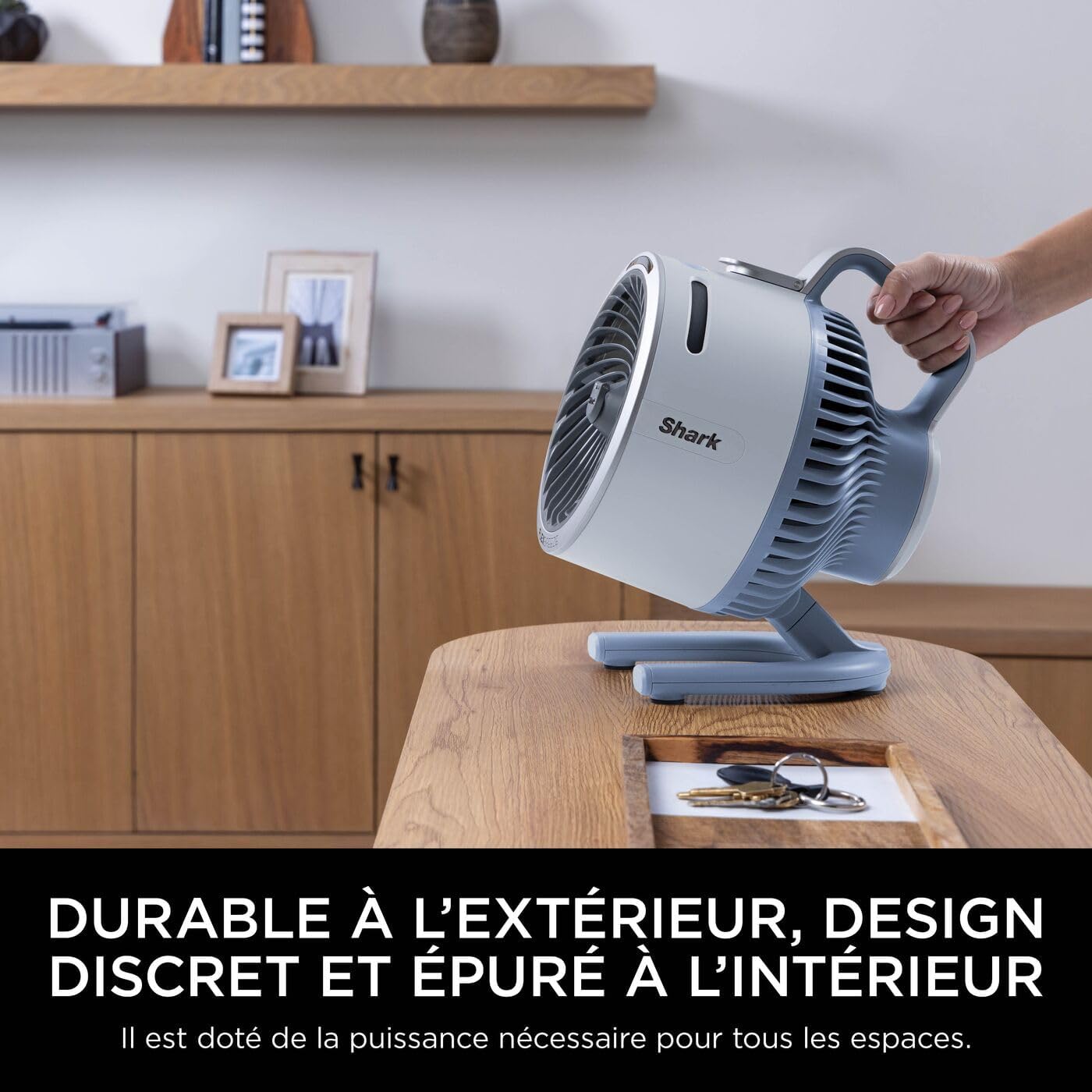Shark FlexBreeze HydroGo, ventilateur brumisateur portable, rafraîchisseur d'air silencieux intérieur/extérieur, discret et durable, avec/sans fil, léger, 5 réglages de vitesse, Glacier FA050EUBL