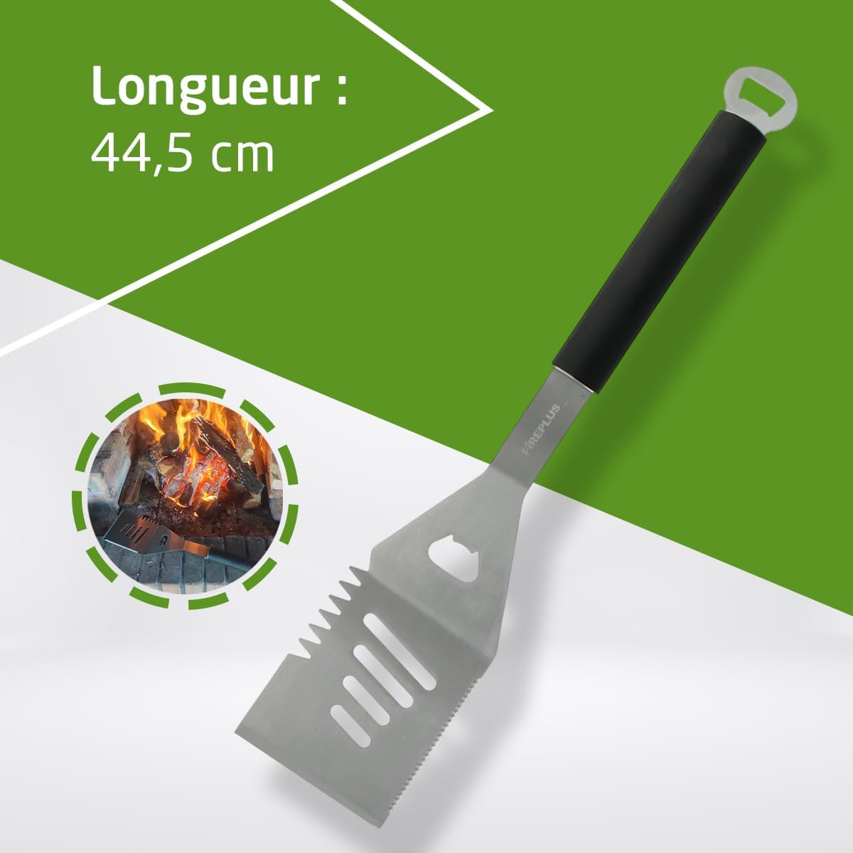 Amig - Fireplus spatule barbecue 44,5 cm acier inox, manche silicone