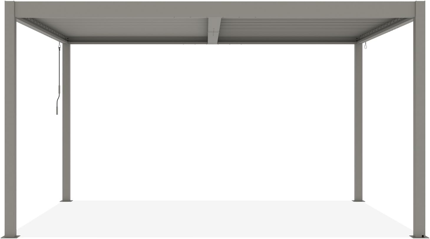 CAZEBOO - Piana - 4x3 m - Pergola alu taupe, lames acier orientables
