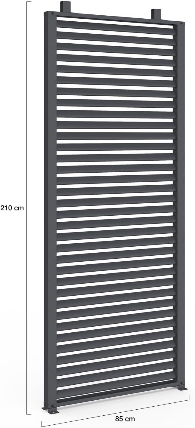 IDMarket - Pergola Collector Persienne 3x4M toit rétractable 4 pans modulables Gris Anthracite