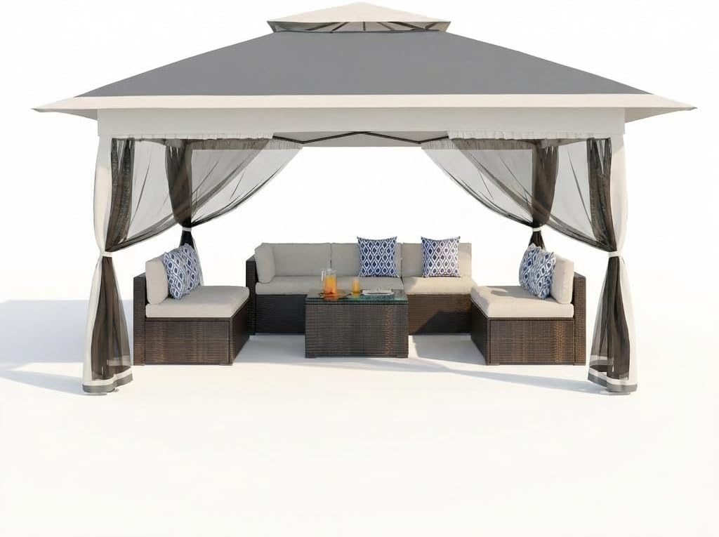Garvee - Pavillon pliant série Montage Facile 3x3m UV50+ moustiquaire étanche