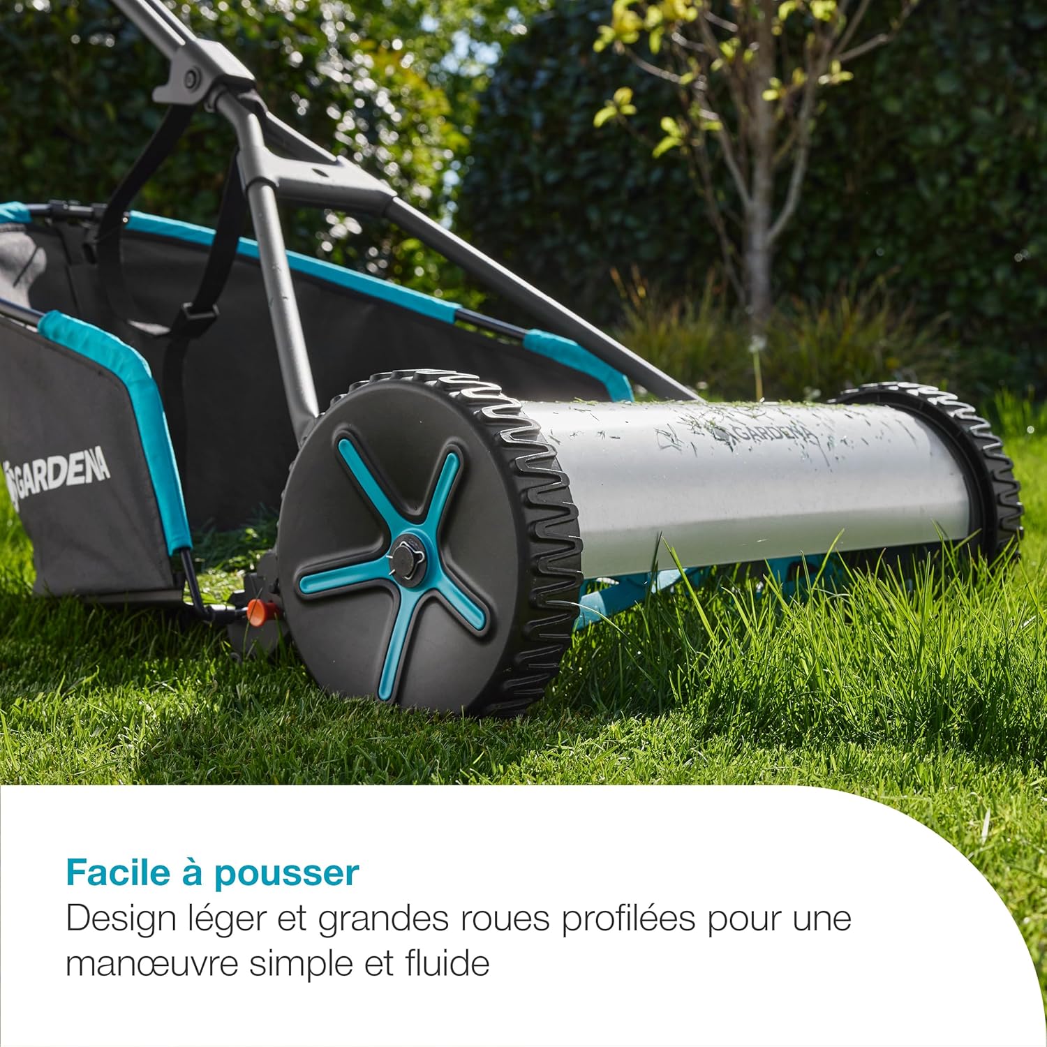 Gardena - Tondeuse Manuelle Plus 400 - 40 cm - Coupe sans fil, bac, 250 m² - 11765-20