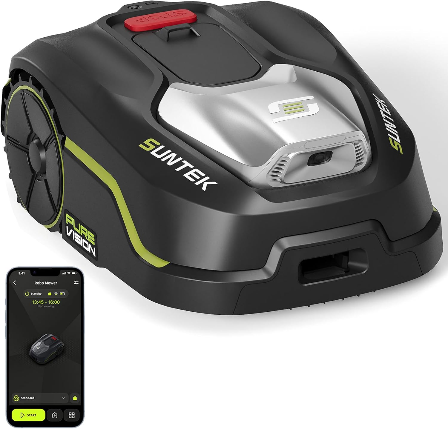 SUNTEK - Robot Tondeuse IA Vision - 250m² - Caméra, pente 35°, IPX5, cartographie, APP