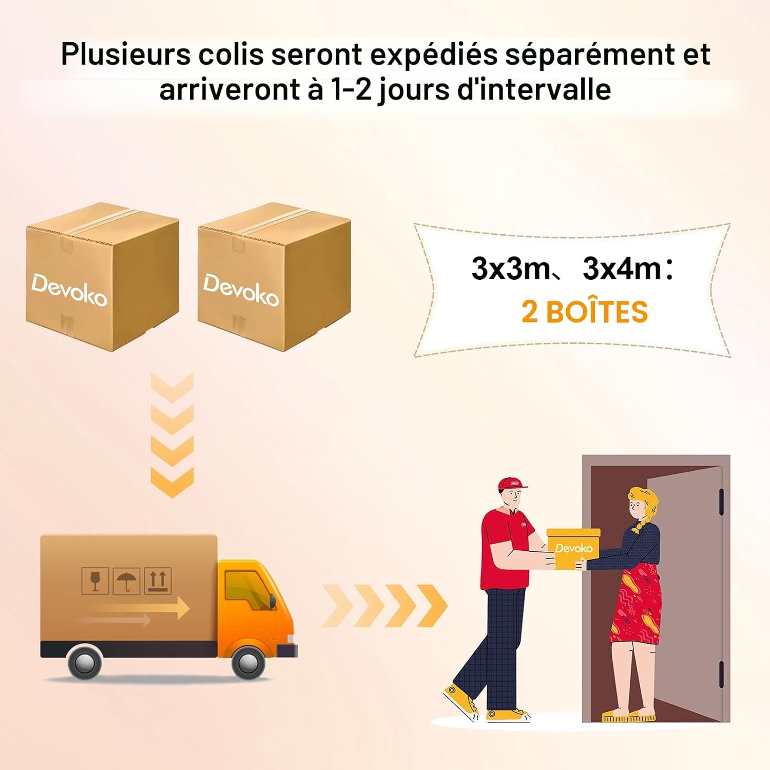 Devoko - tonnelle de jardin aluminium 3x3m - UV50+, gris
