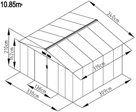 Habitat et Jardin Abri de Métal Rosas, 10.85m² 1299_78620 Vert/Blanc
