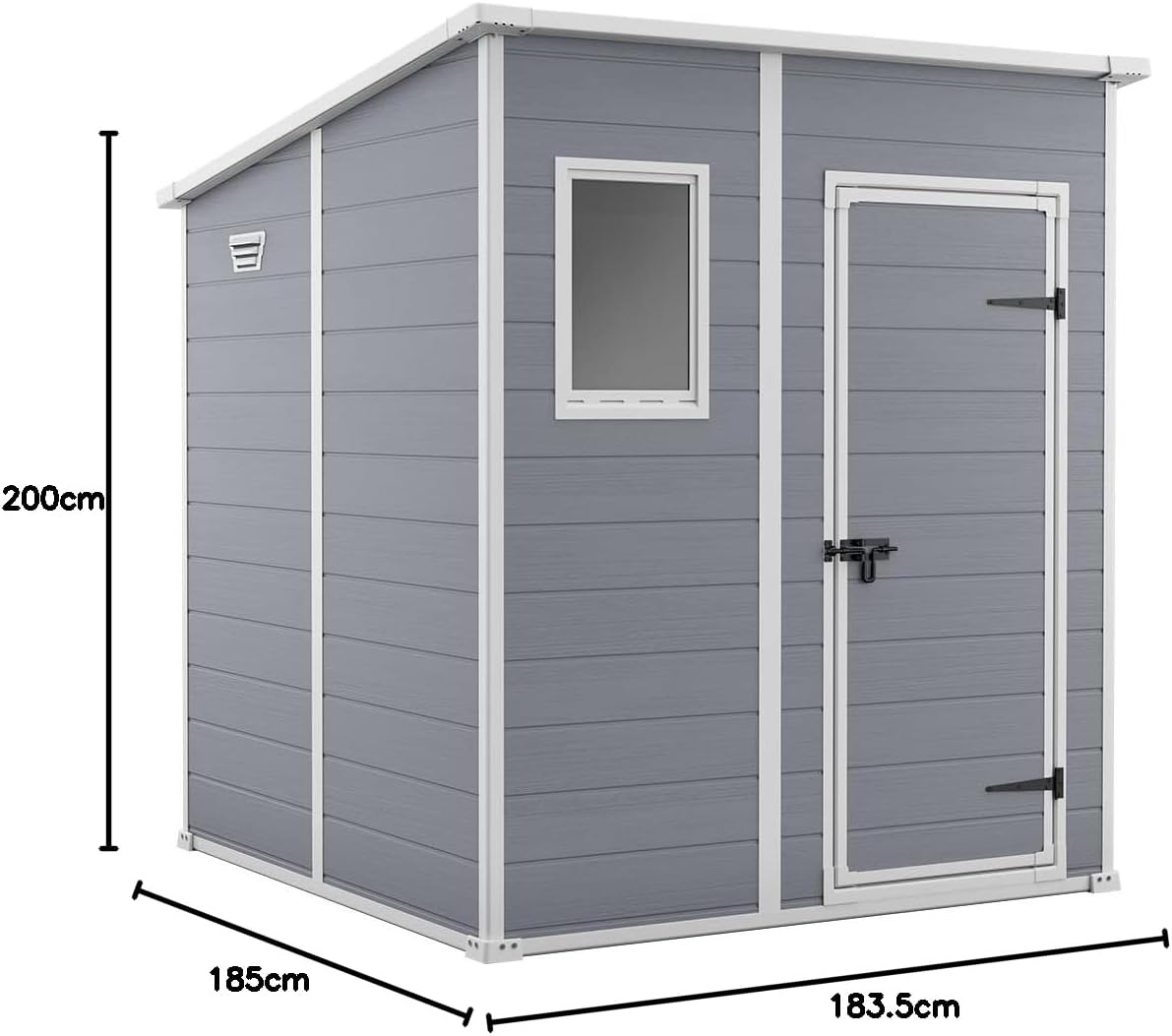 Keter Abri de rangement de jardin Manor Pent, 6 pieds x 6 pieds, gris
