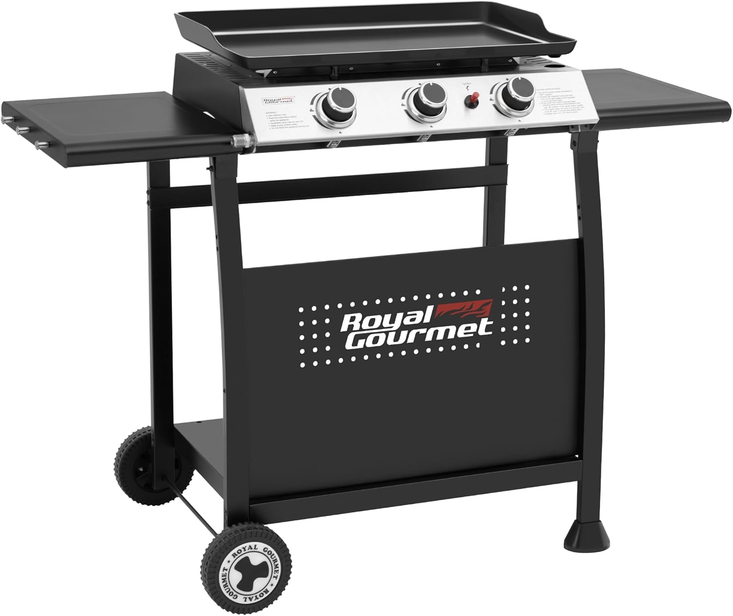 Royal Gourmet - Plancha sur chariot 62x35,5cm - 3 brûleurs puissants 7,5kW