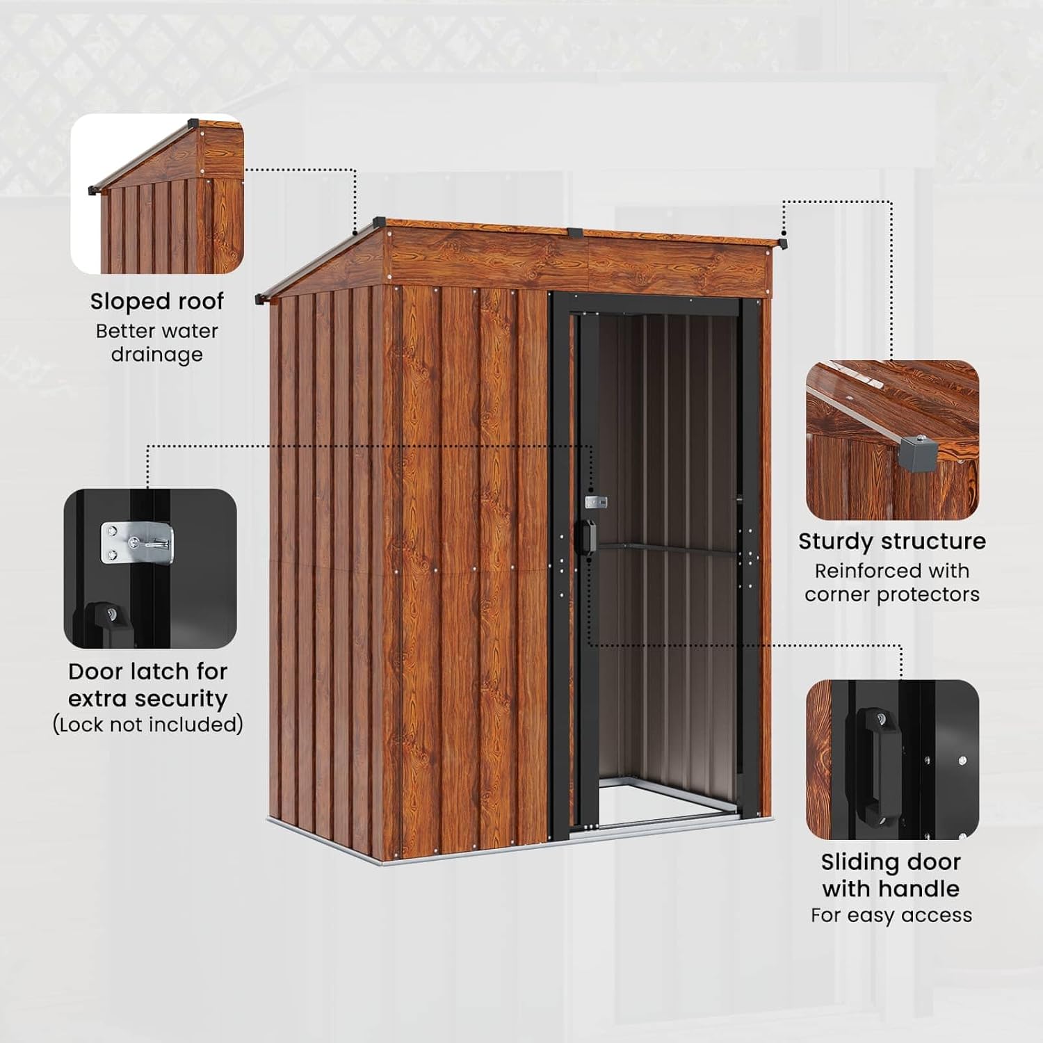 vidaXL - Cabanon de jardin - 137x81x180 cm - Métal résistant, rangement extérieur