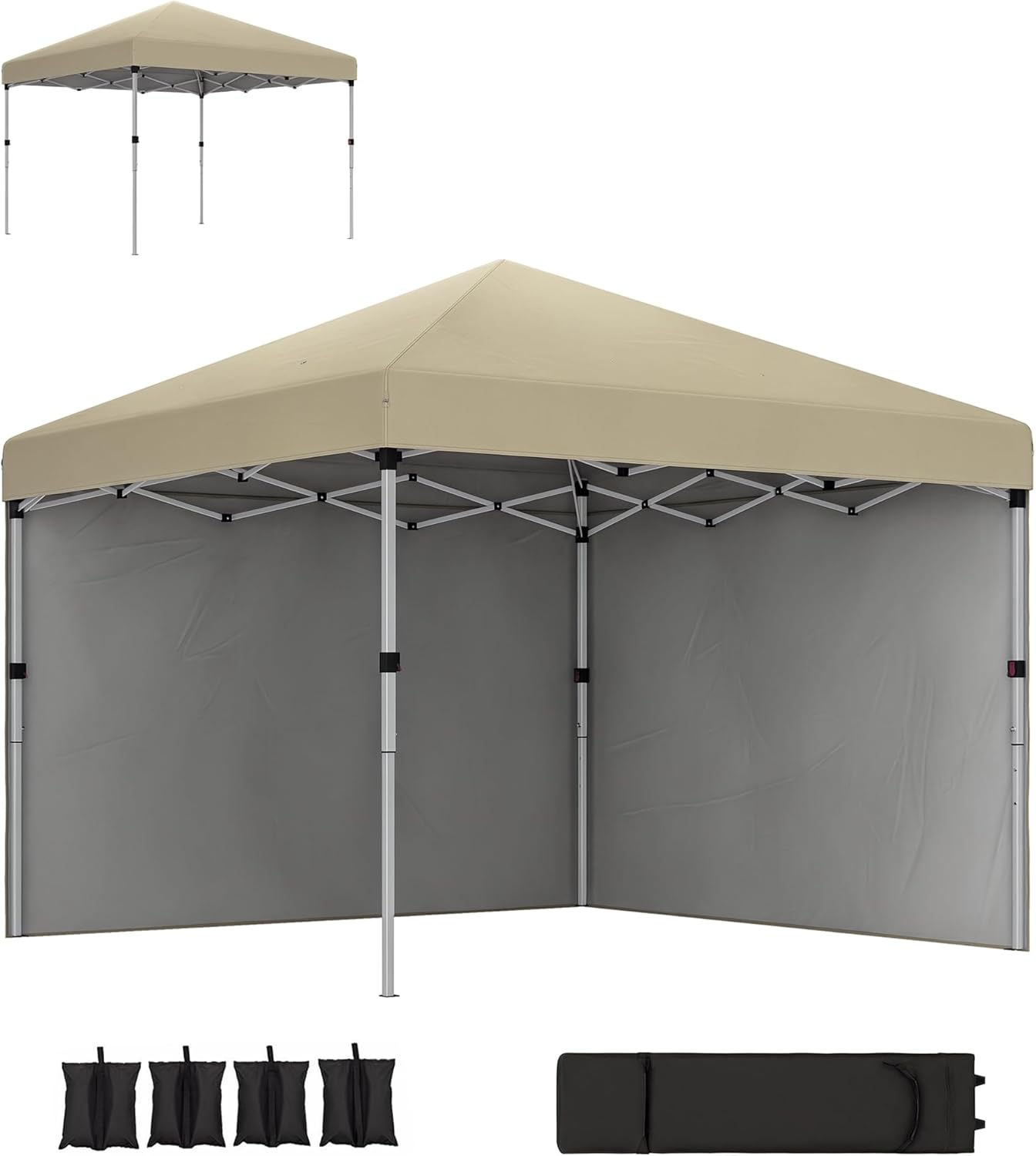 Outsunny - tonnelle pop-up réglable - 297x297x288cm - UV 30+ 2 parois