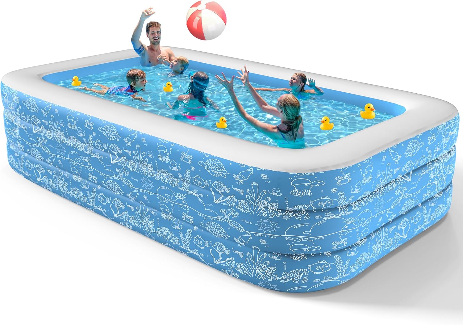 CACSPS - Piscine gonflable famille 300x165x56cm, robuste, pour jardin CACSPS