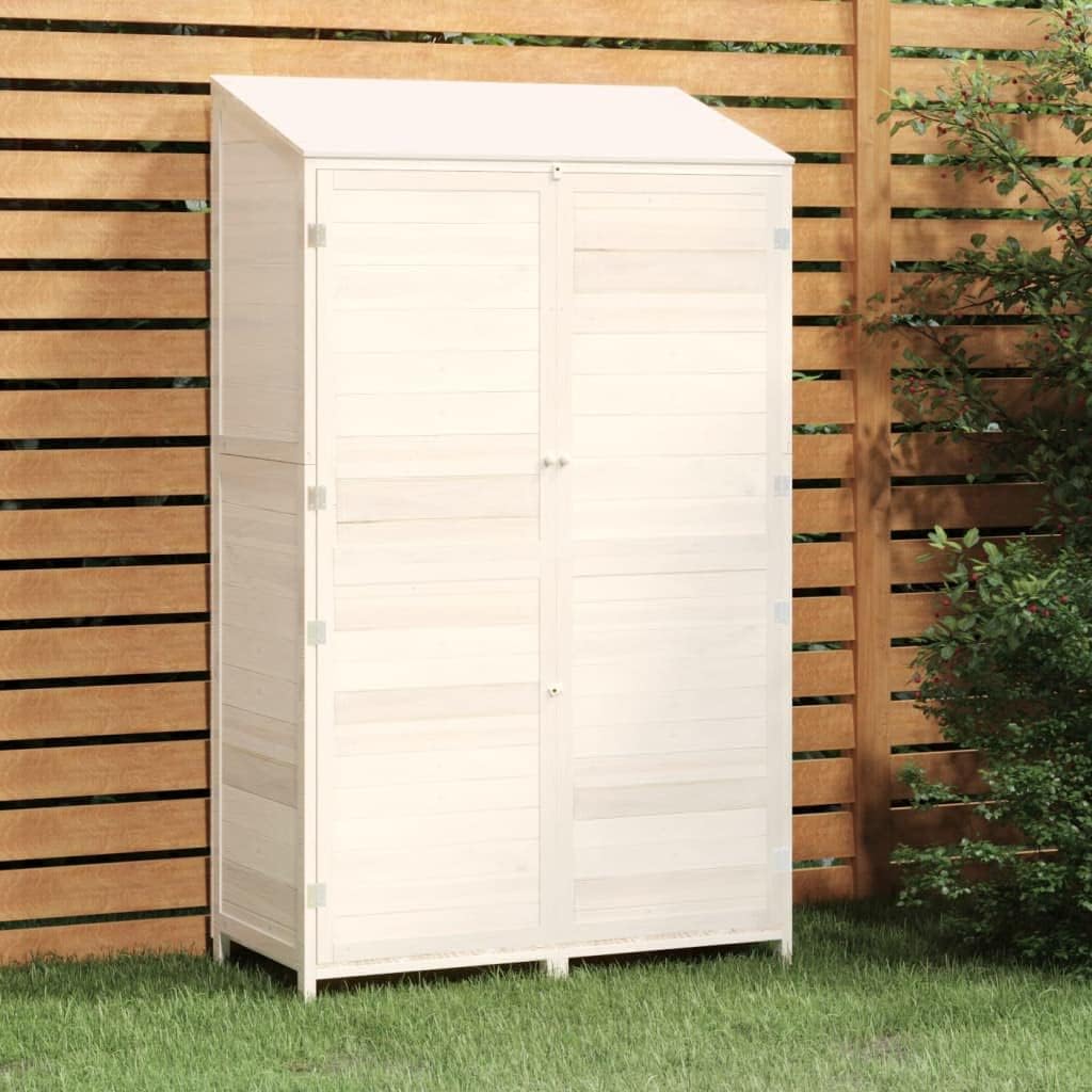 vidaXL - Hangar de jardin solide 102x52x174,5 cm bois blanc