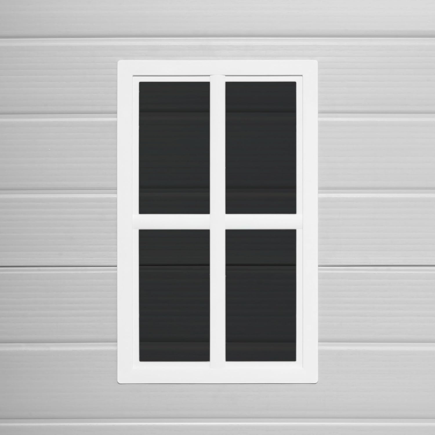 Abri de Jardin en Résine Aqua 1.4 - Assemblage Simple - Fenêtre à lumière du Jour - Panneaux de 12mm d'épaisseur - Plancher Inclus - Blanc Gris - Cabane de Stockage extérieur en PVC 1,37m2