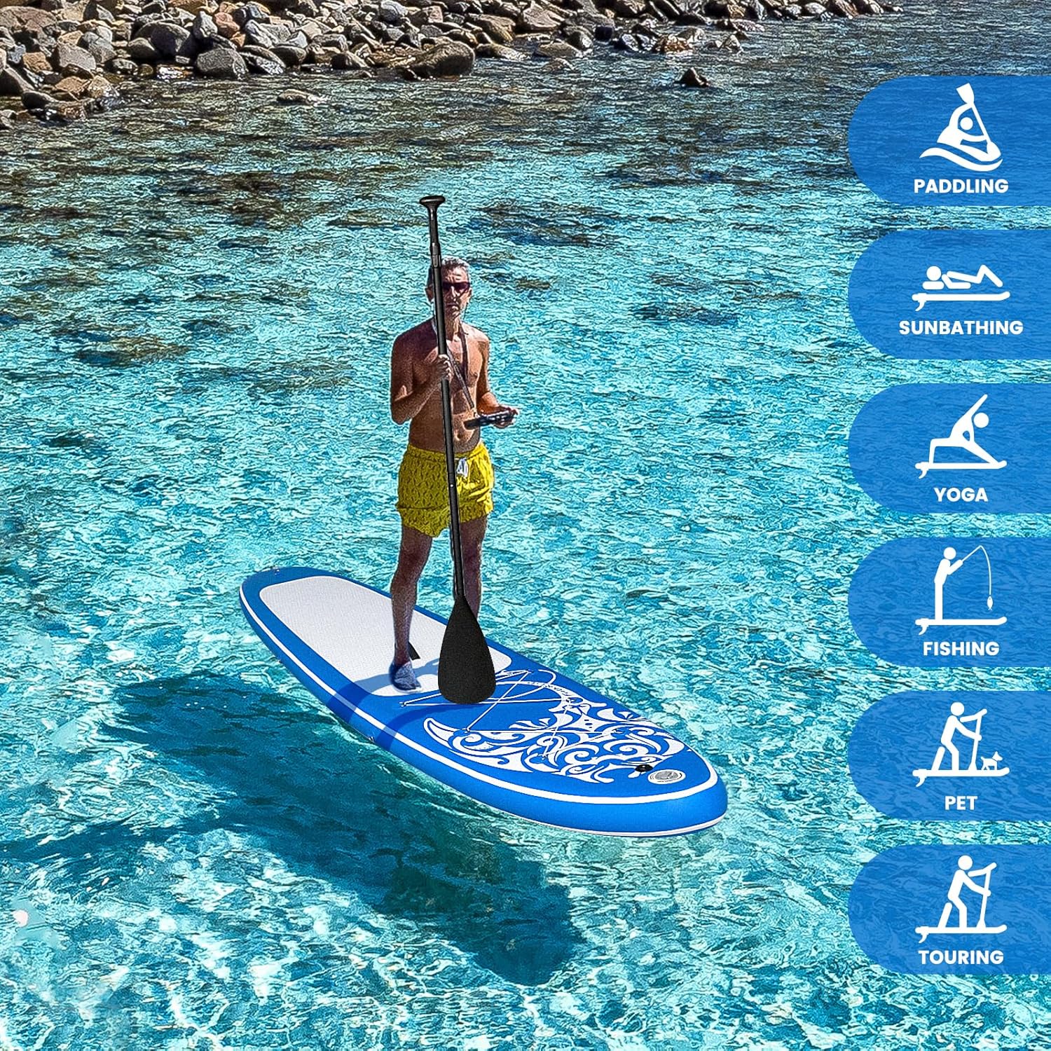 FEATH-R-LITE - Stand Up Paddle gonflable adulte - accessoires variés