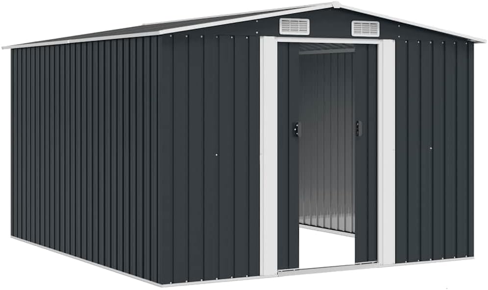 vidaXL - Abri de jardin métal 257x298x178cm anthracite, cabane à outils
