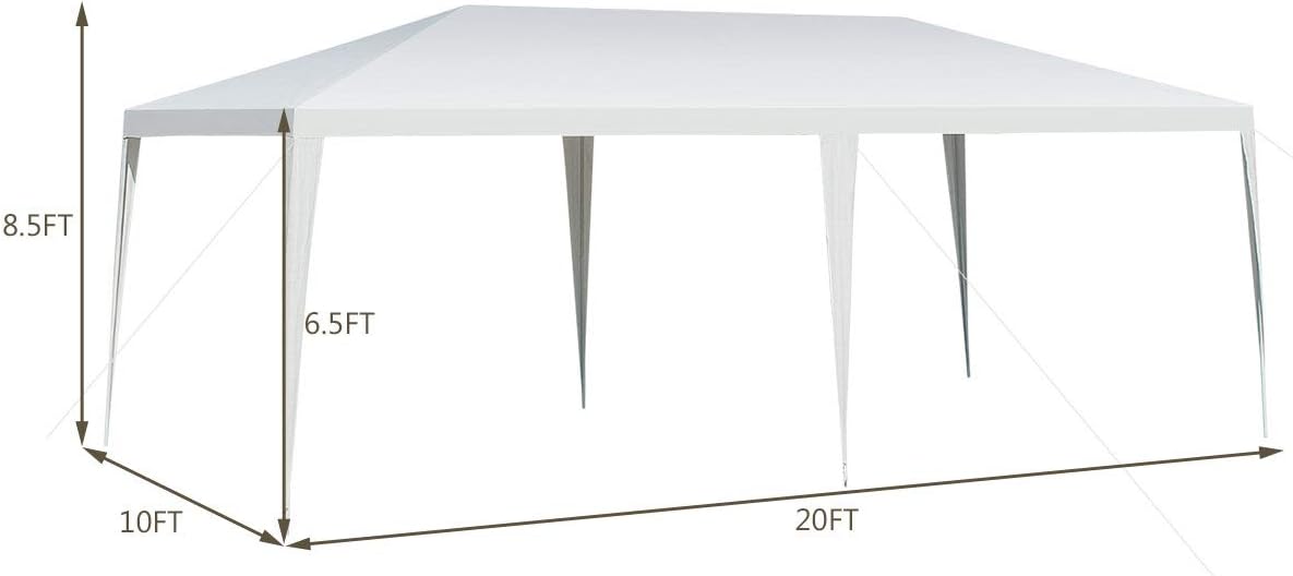 Costway - Tonnelle pliante série jardin - 3x6m - étanche, tube métal
