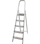 Amig - Échelle pliable 5 marches de 8 cm de Largeur | Escabeau Antidérapant avec Poignée | Légère...