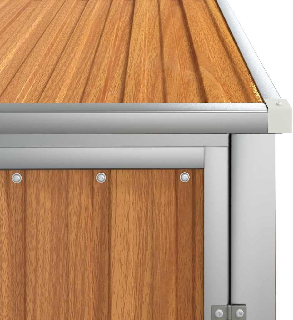vidaXL Abri à Outils de Jardin Remise de Stockage Organisateur d'Outils Cabane de Rangement Extérieur Marron 88x89x161 cm Acier Galvanisé