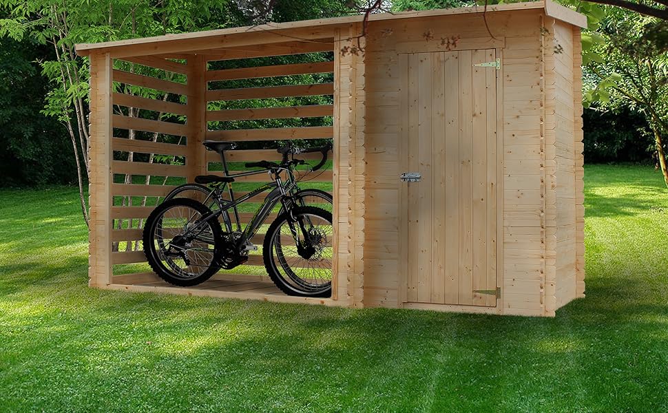 un vélo dans un abri à vélos