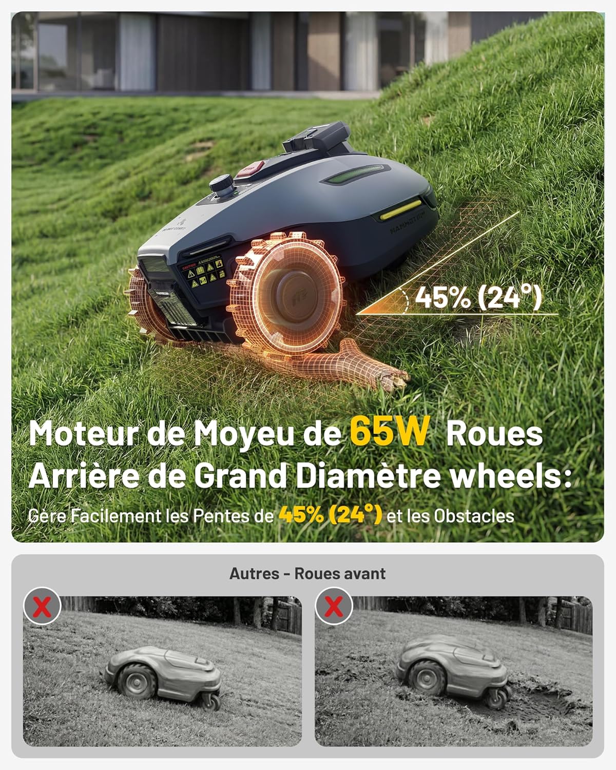 Mammotion - Yuka Mini 2 - jusqu’à 500m² - IA 3 caméras, mini garage, signal stable
