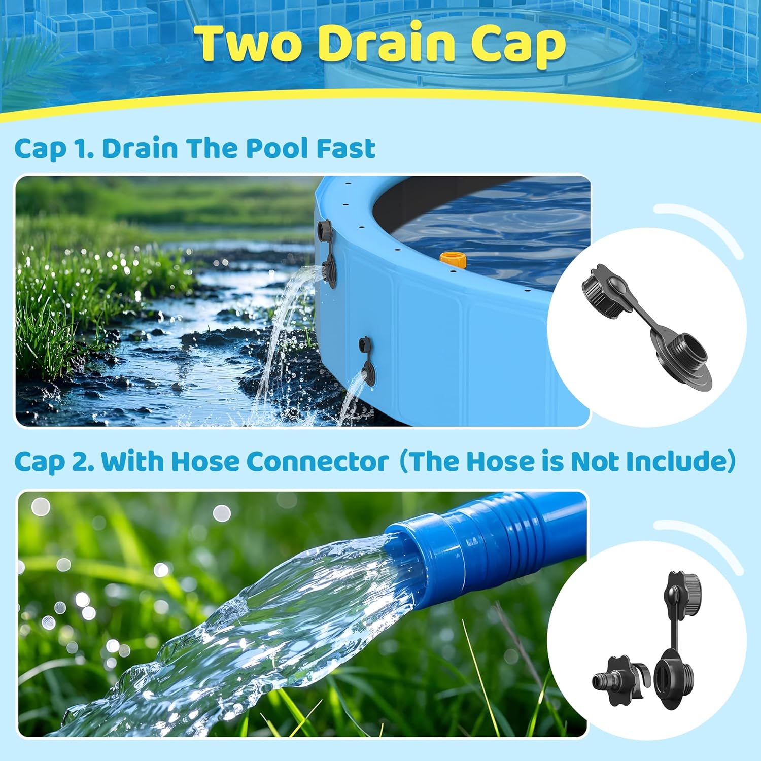 Raxurt - Piscine Chien Série Sprinkler - 200cm PVC antidérapant jet d’eau
