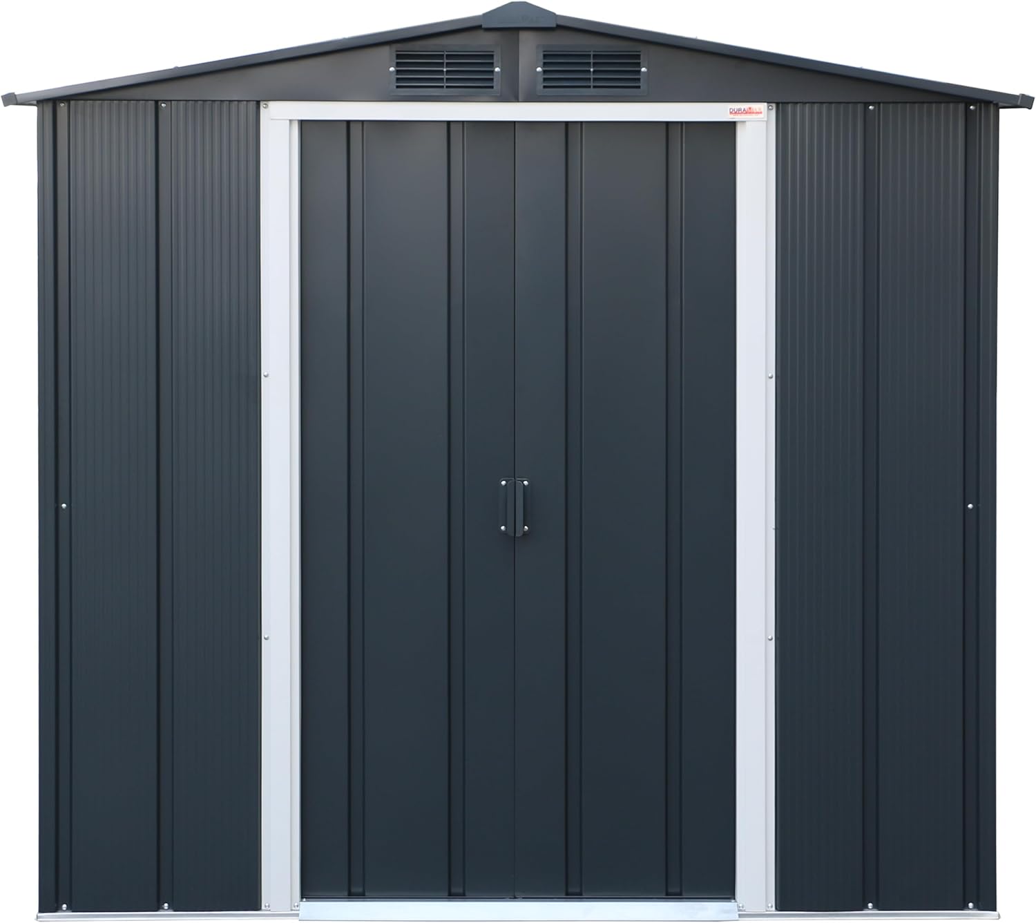 Duramax ECO 6 x 4 (2.47 m2) Abri de jardin en métal, Abri de stockage en métal galvanisé à chaud, Abri de stockage d'outils, Structure de toit robuste et renforcée, Anthracite