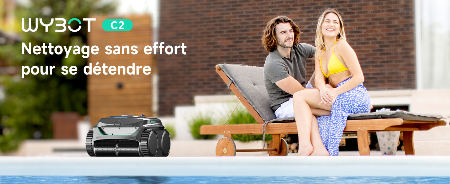 WYBOT C2 Robot Piscine sans Fil pour Piscines