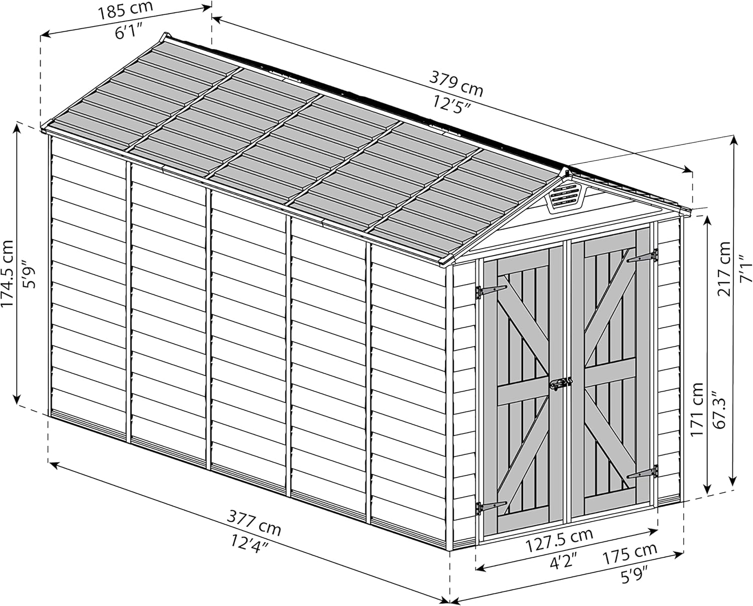 Canopia - Skylight - 7m² - aluminium, polycarbonate gris