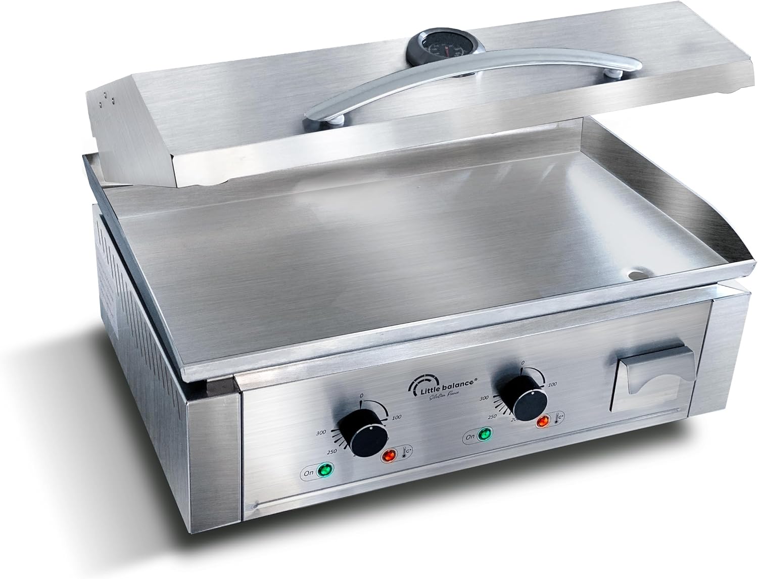 LITTLE BALANCE - Aquitaine Pro Plus - plancha inox 2 zones, couvercle, 3500W - 8473